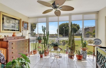 VRG 202-8: Large patio with impact windows and quiet view