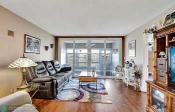 Spacious family room with lovely floors