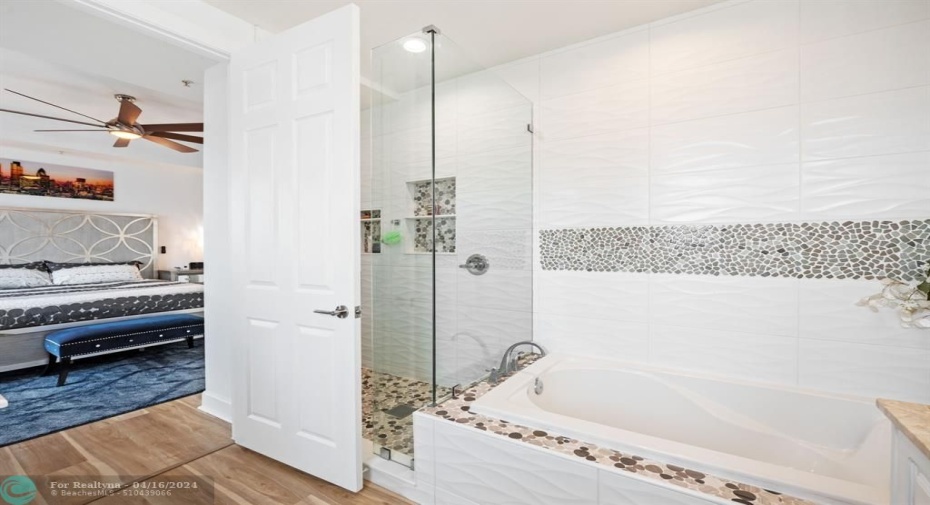 Primary bathroom. Separate shower and bathtub