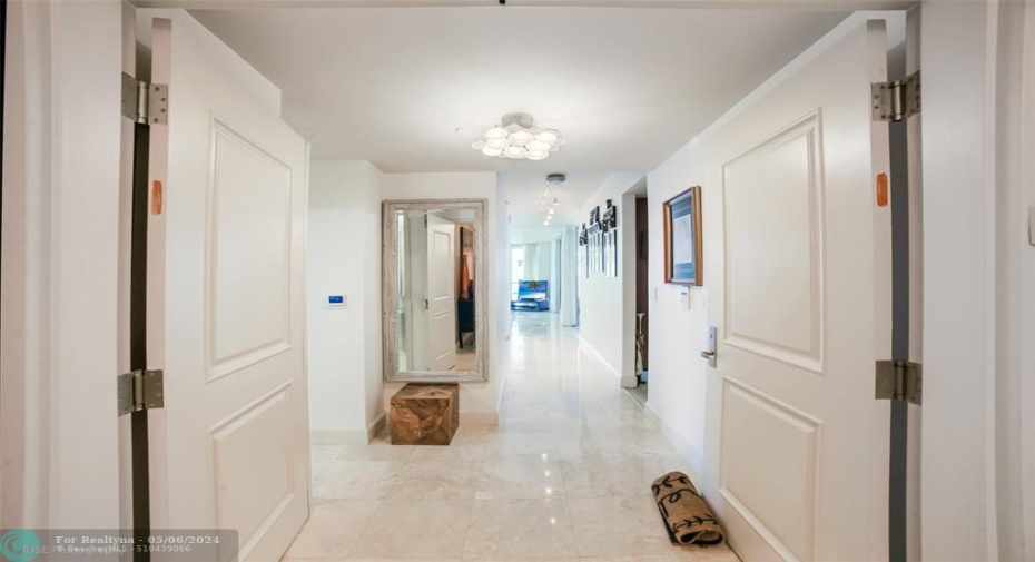 Private foyer looking into condo