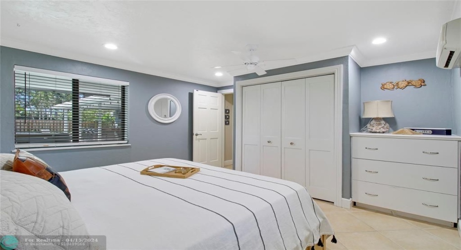 Guest room views and lovely built - custom closet and dresser.
