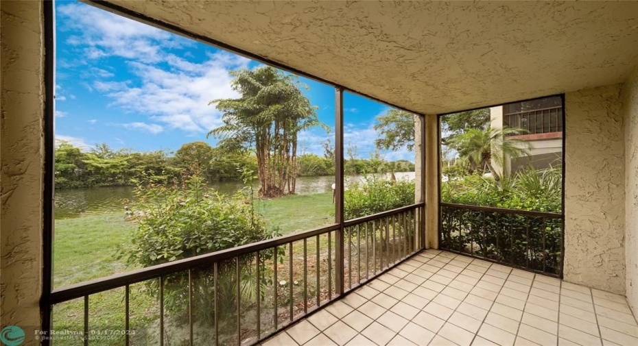 Screened-in Patio with Water View