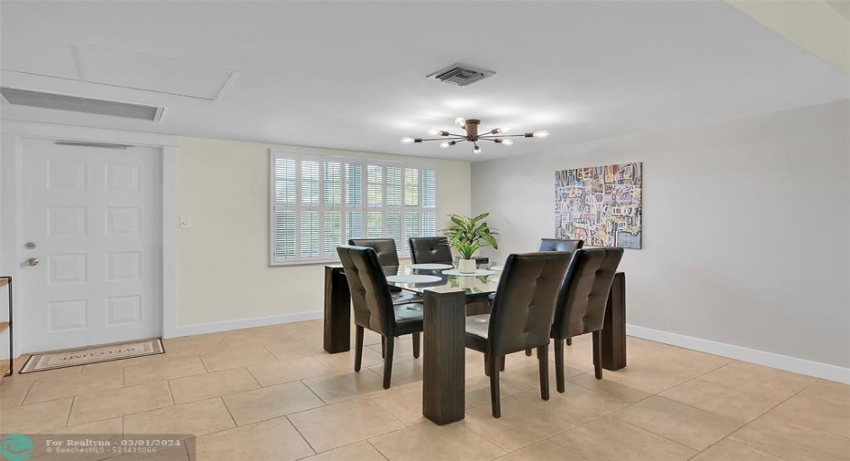 Large Dining area open to Living area