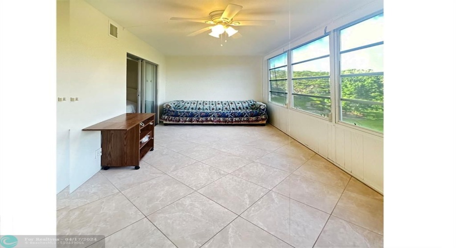 Tile Flooring continues into Patio Area.