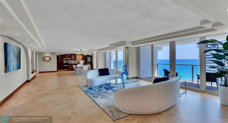 Breathtaking Ocean Views thru Floor to Ceiling Impact Glass