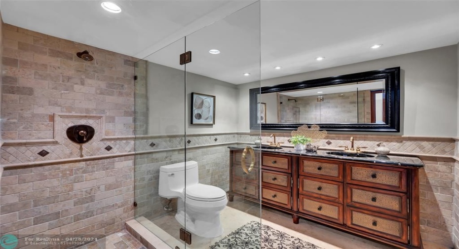 Close up of redesigned en suite bath.