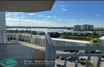 Balcony overlooking marina and city view