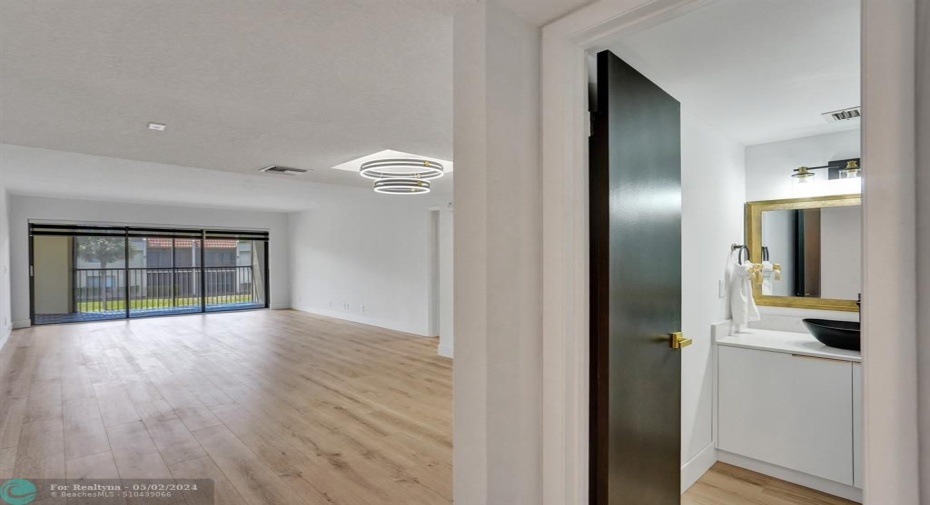 From entryway- halfbath immediately to the right