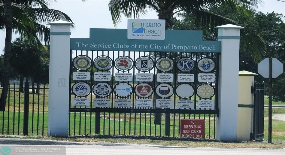 Service clubs of the city of Pompano Beach.