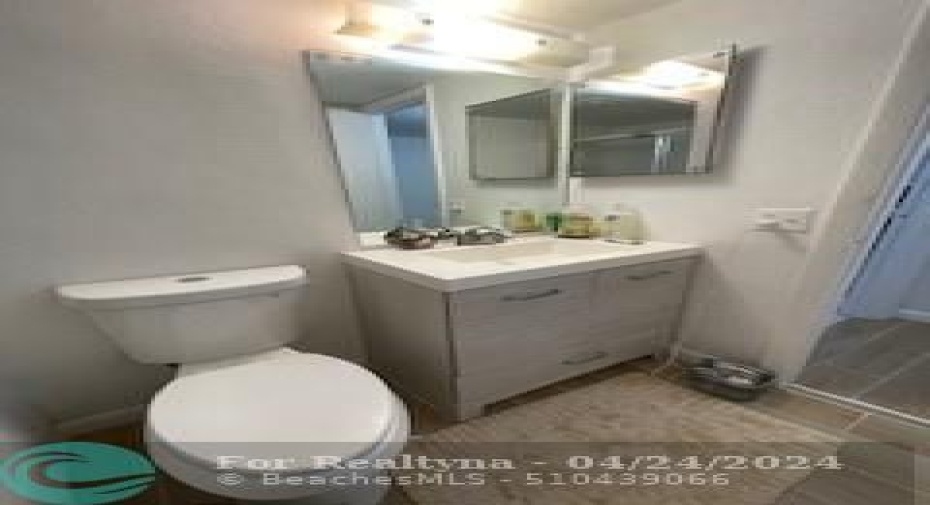 New modern vanity in the Second Bathroom