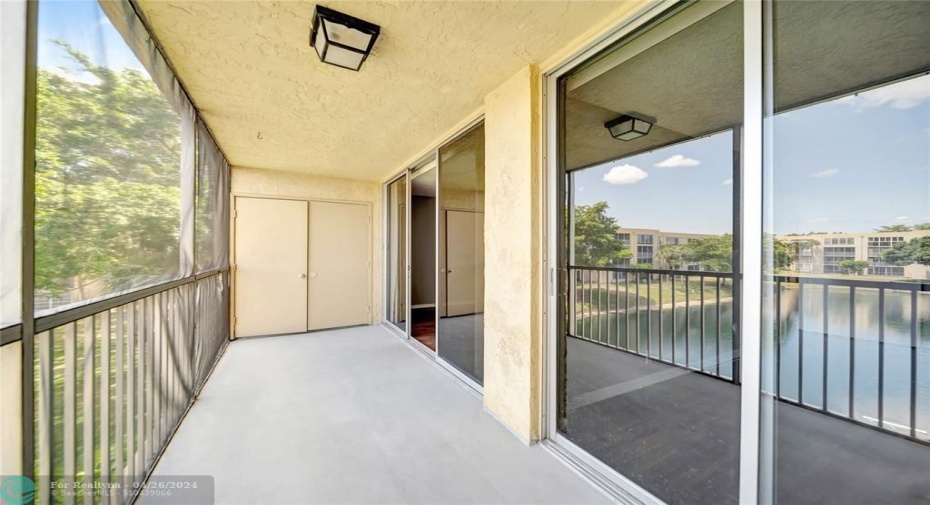 Large Screened Balcony With Lovely Water View