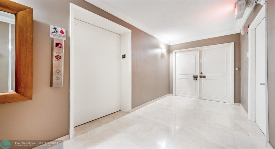 Semi-private elevator to your front doors.
