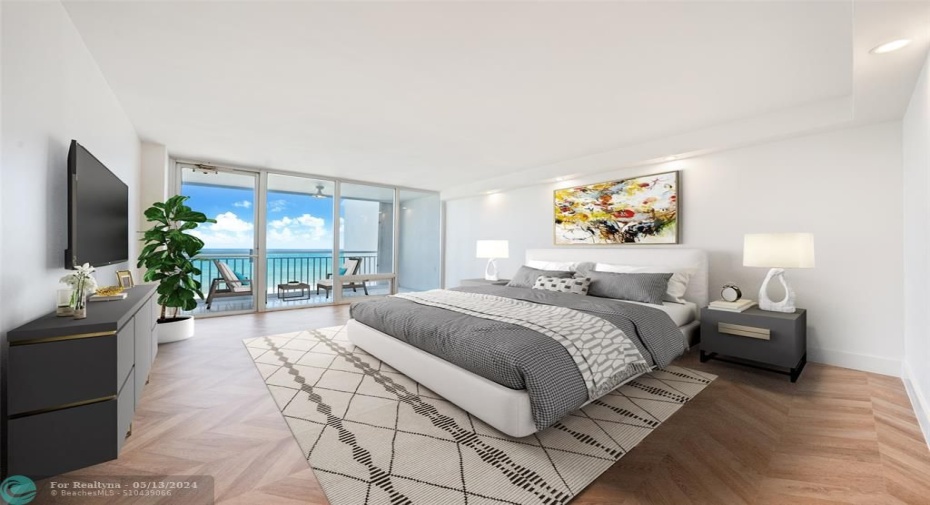 Photo has been virtually staged. Master Bedroom has en suite bathroom and large custom walk in closet.