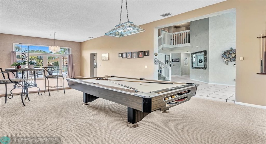 Living room being used for entertaintment