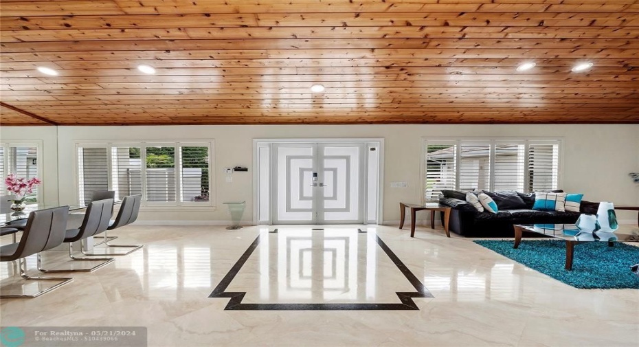 CUSTOM WOOD TONGUE/GROOVE CEILINGS IN COMMON AREAS-MAGICAL CUSTOM WARM LOOK-LED LIGHTS