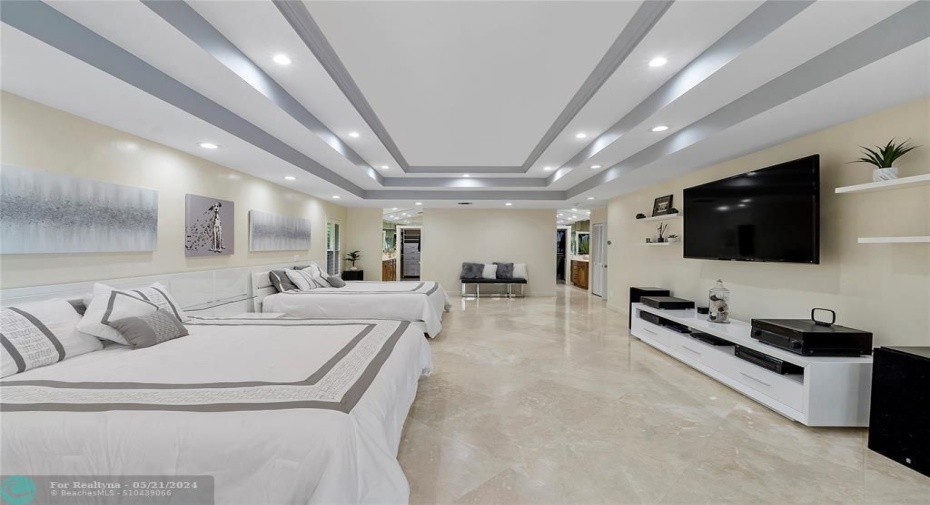 17X 30 SQ FT APPROX-MARBLE FLOORS- LED LIGHTS, LIGHT BRIGHT WITH MANY WINDOWS AND FRENCH DOORS OVER LOOKING PATIO AND POOL