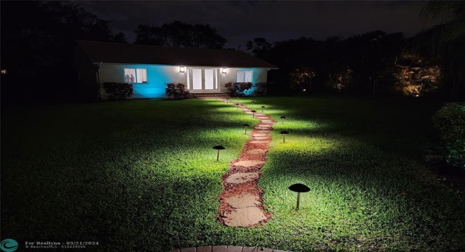 GUEST HOUSE WITH STONE LIT PATHWAY