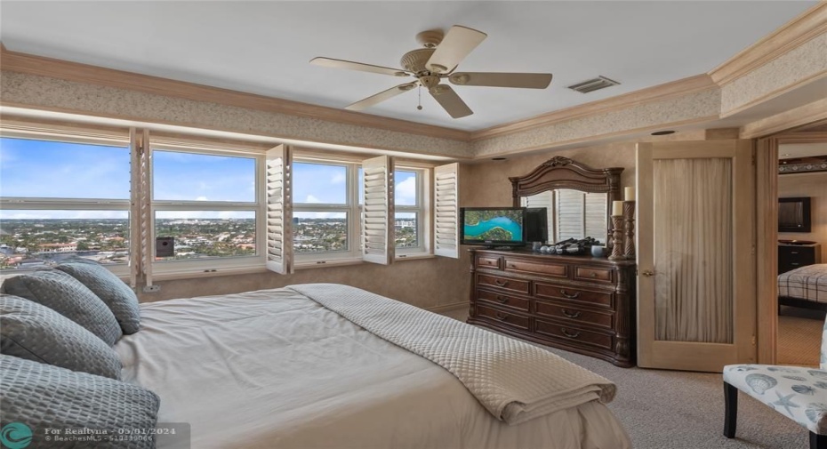 2nd Bedroom, Plantation shutters with impact windows