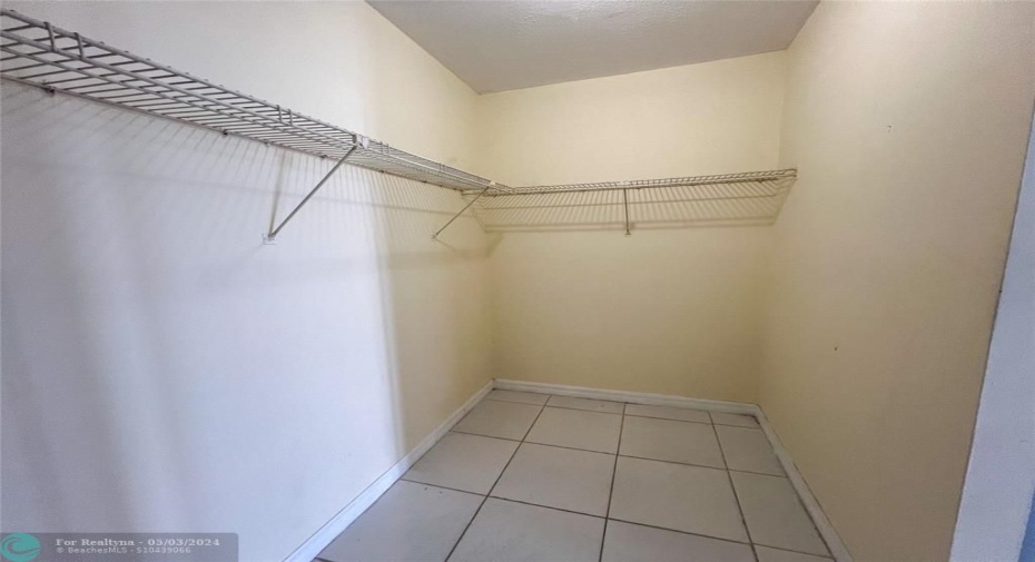 Primary closet