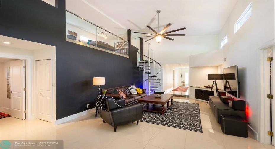living room looking toward front entry