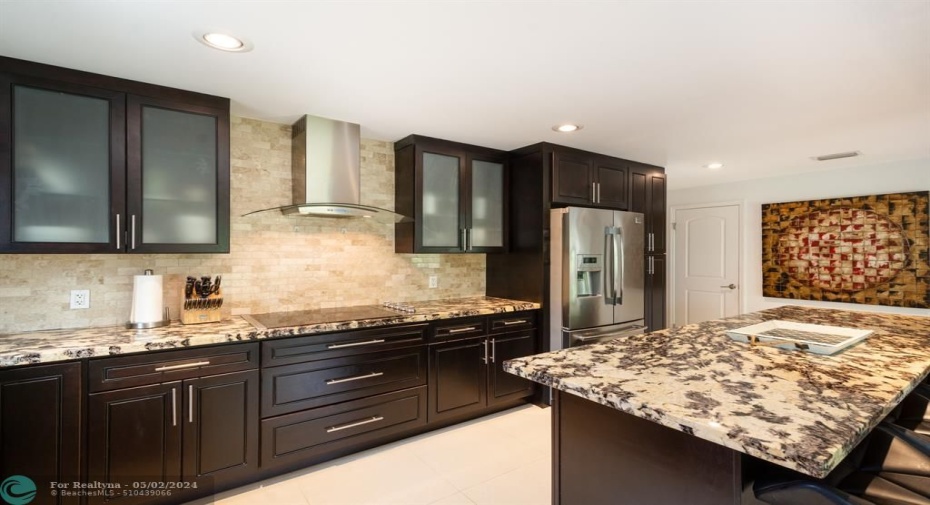 kitchen with the stainless steel appliances