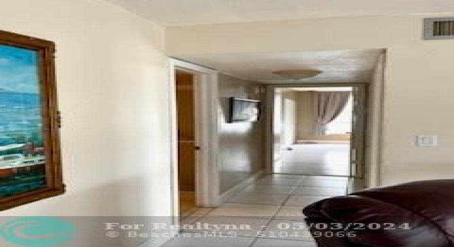 Hallway from Living areas to Bedrooms and baths