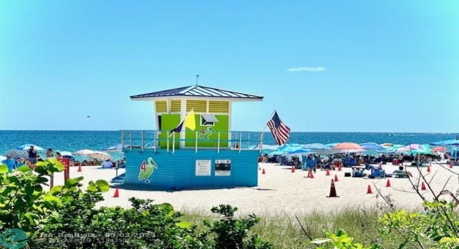 Beach located 1 block from the Condo