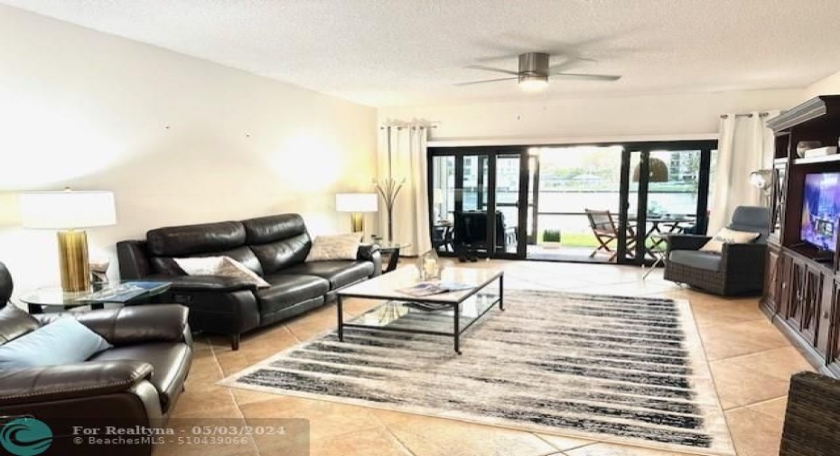 Living Room View to Screened Porch overlooking Intercoastal