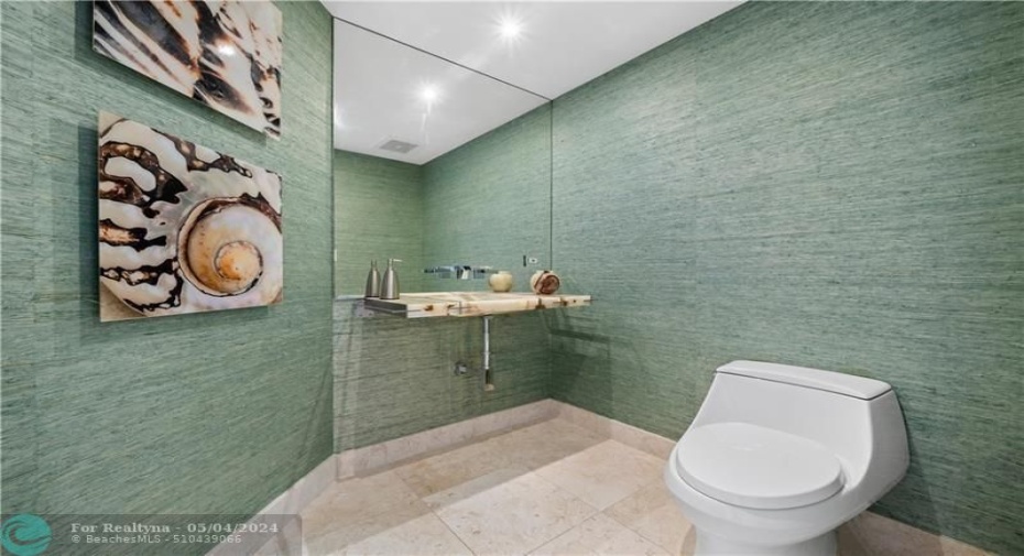 Half bathroom in hallway