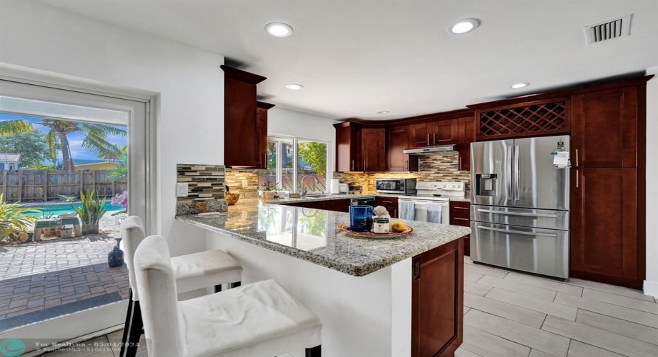 Kitchen counter.