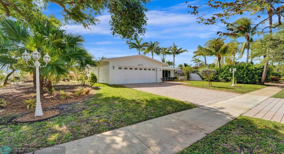 2-car garage and driveway.