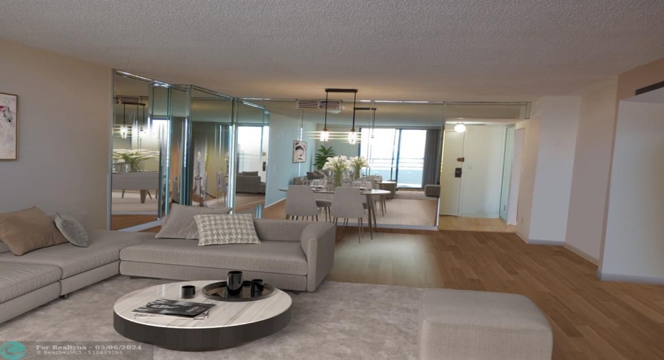 virtually staged living room
