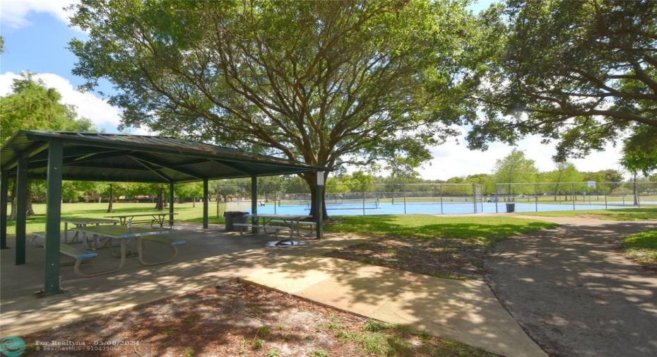 DEICKE PARK with tennis & pickle ball courts, walk & jogging paths, picnic & playgrounds areas
