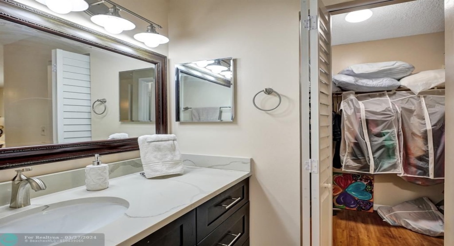 NEWLY remodeled master bath, walk in closet