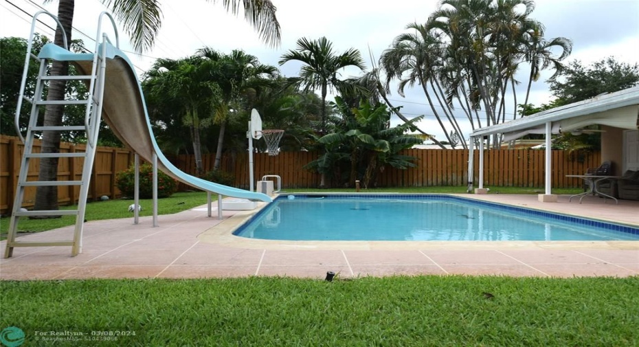 Pool with a slide