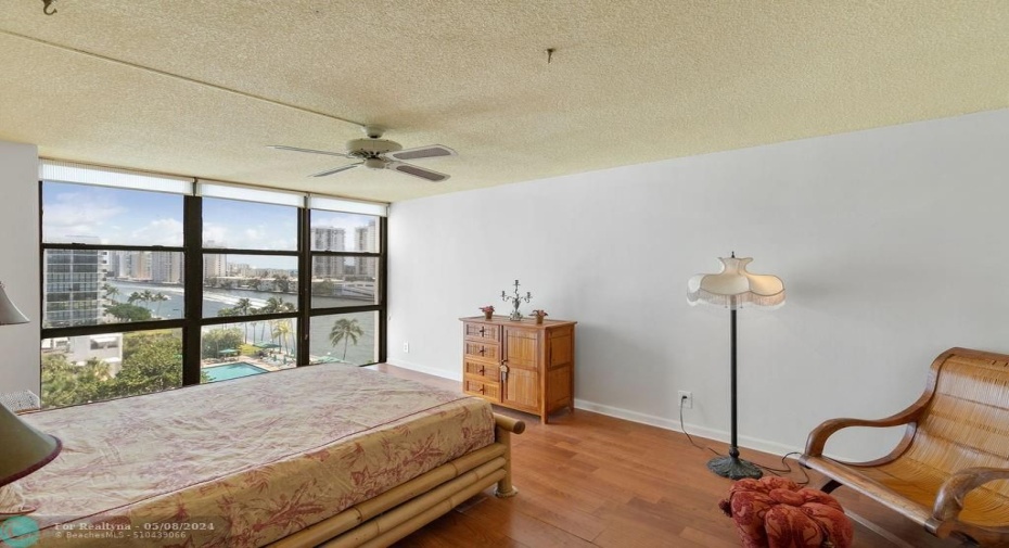 Primary bedroom with view of intracoastal.