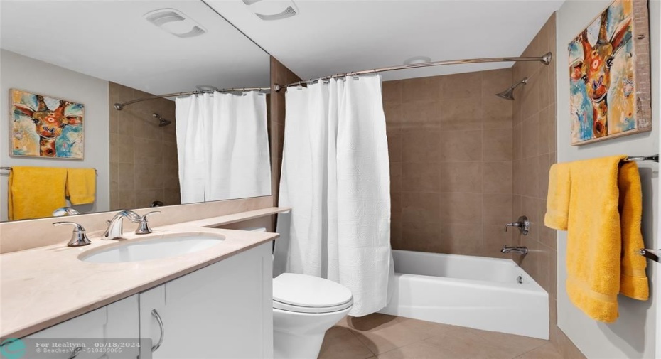 Secondary Full Bath With Tub Shower Combination