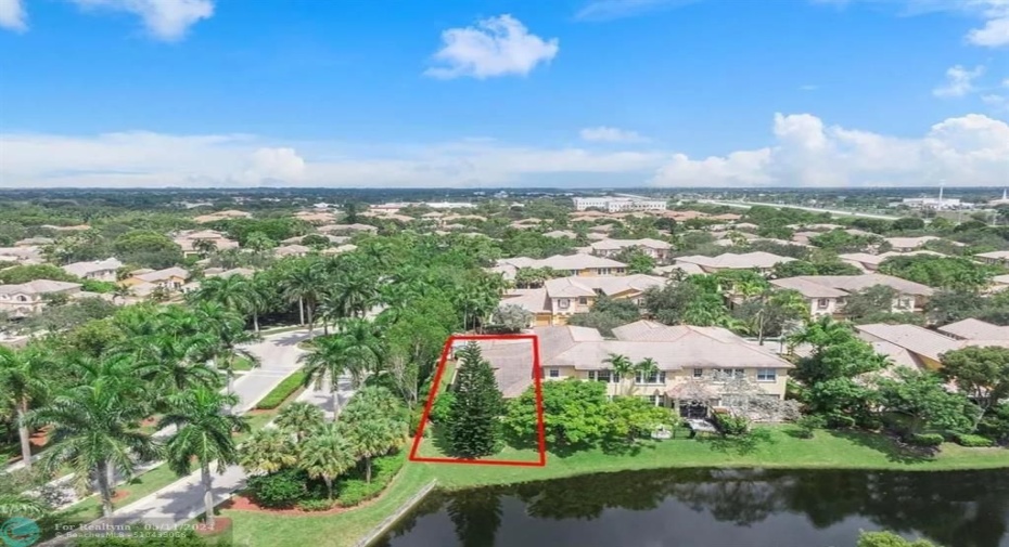 Here is the back of the property with lots of garden on the side and a huge Christmas looking tree