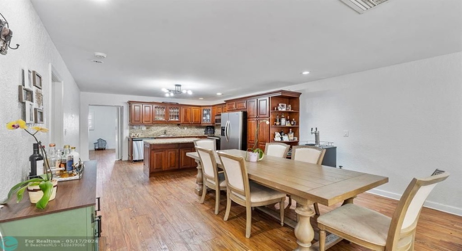 Dining area is large enough for an 8-person table!