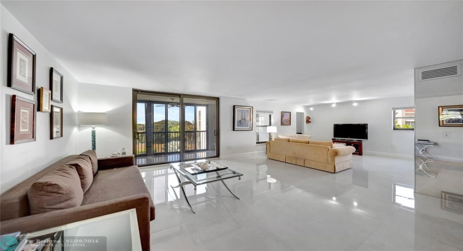 Spacious Living Room & Family Room; Patio Doors To Screened Balcony