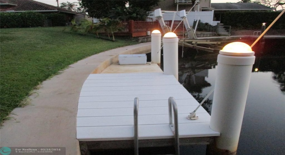 Approximately 48' of Seawall. 24' by 6' two tiered Dock with Mooring Whips and Ladder.