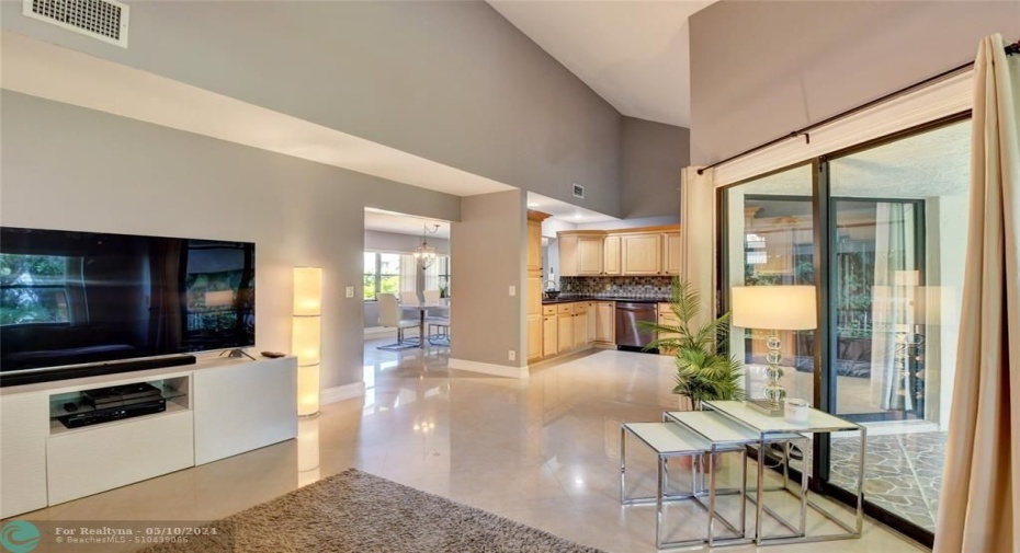 Very spacious living room with vaulted ceilings