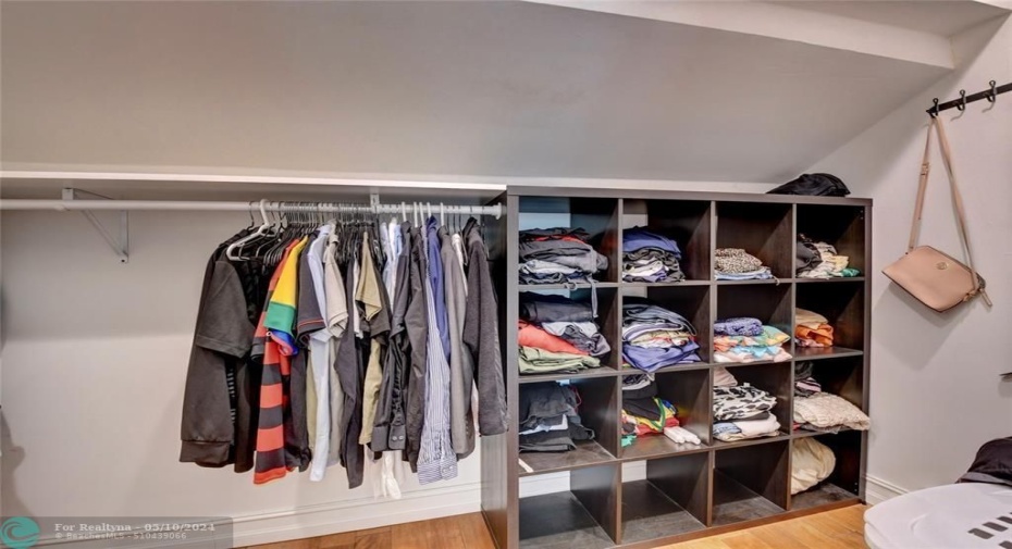 Huge walk-in closet in second bedroom