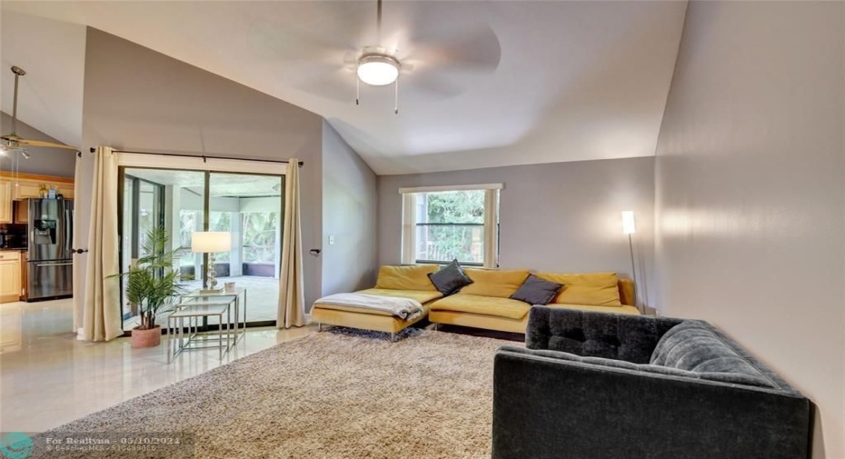 Direct access to the patio from the living room and kitchen