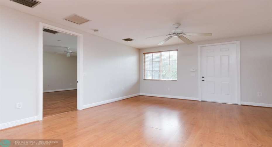 Back entry to unit  - very large living/dining area
