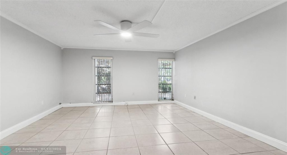Door closes off to large bedroom suite