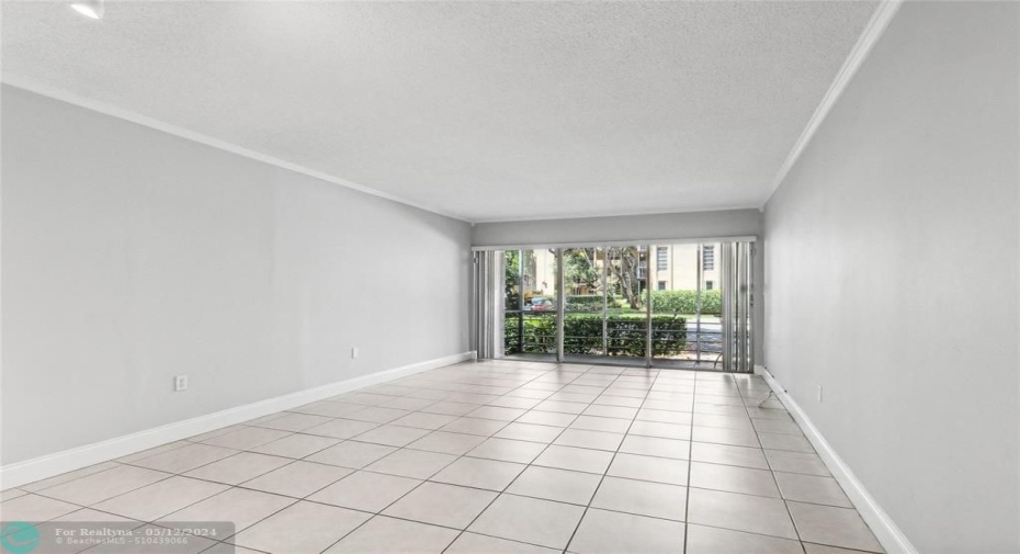 Spacious light and bright living area All tiled
