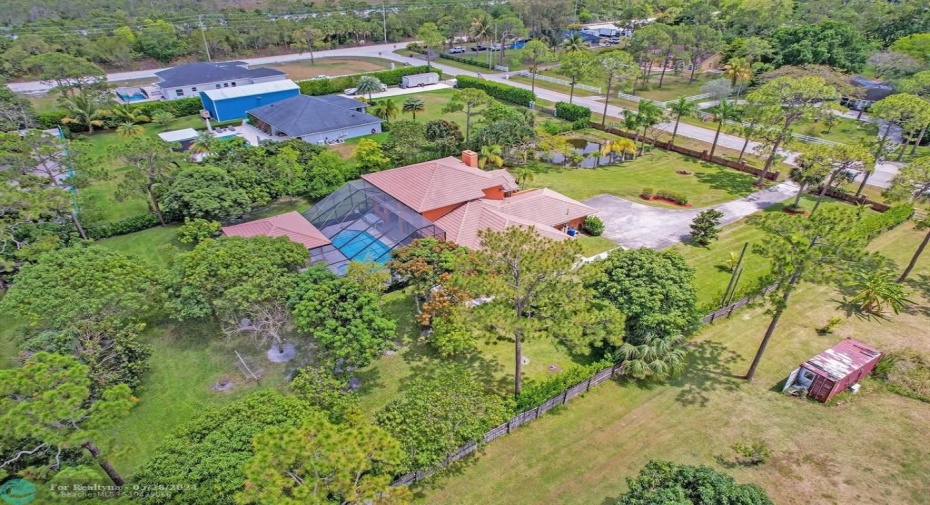 View of the back and fruit trees