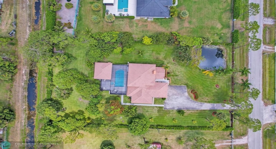 Full Lot, Pond, Main House and Guest house