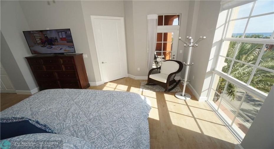 Master Bedroom - 12' Ceiling, Impact Windows, Ceramic Plank Flooring